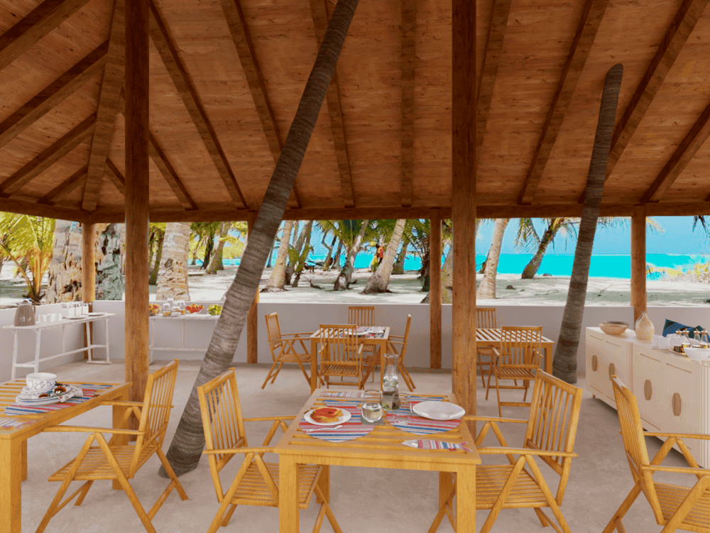 on-the-beach-maldives-ristorante all’aperto hut Ristorante sulla spiaggia